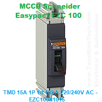 CB khối MCCB Schneider - Easypact EZC 100 - TMD 15A 1P 1d 18kA 220/240V AC - EZC100N1015